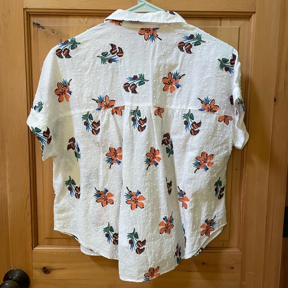 Madewell Hilltop Hawaiian Hideaway Embroidered Floral Button Down Shirt - Picture 3 of 4